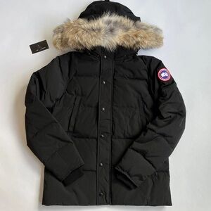Canada Goose Black Puffer Jacket with Fur Trim